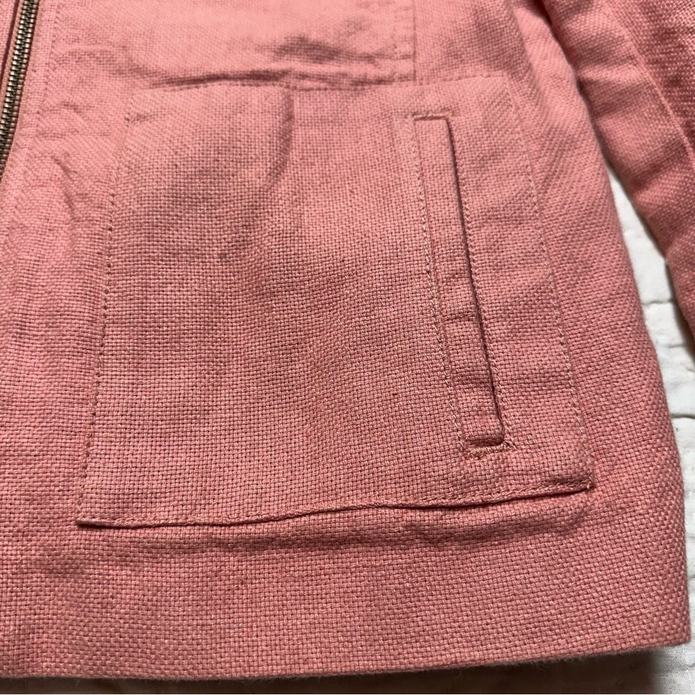 Linen Blend Blazer Jacket | Minimalist Zip Front · LOFT - Picture 7 of 11